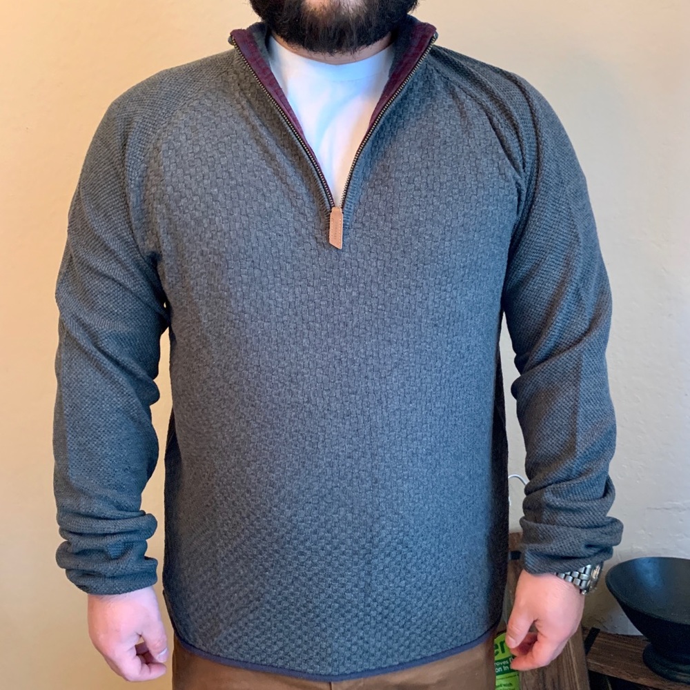 Zenfari Grey Knitted Half-zip Light Sweater *NWT*